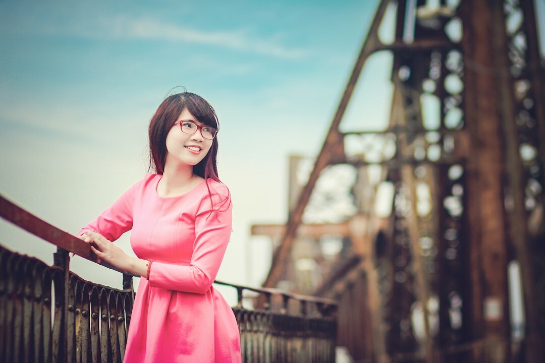 Smiling Japanese woman journalist portrait